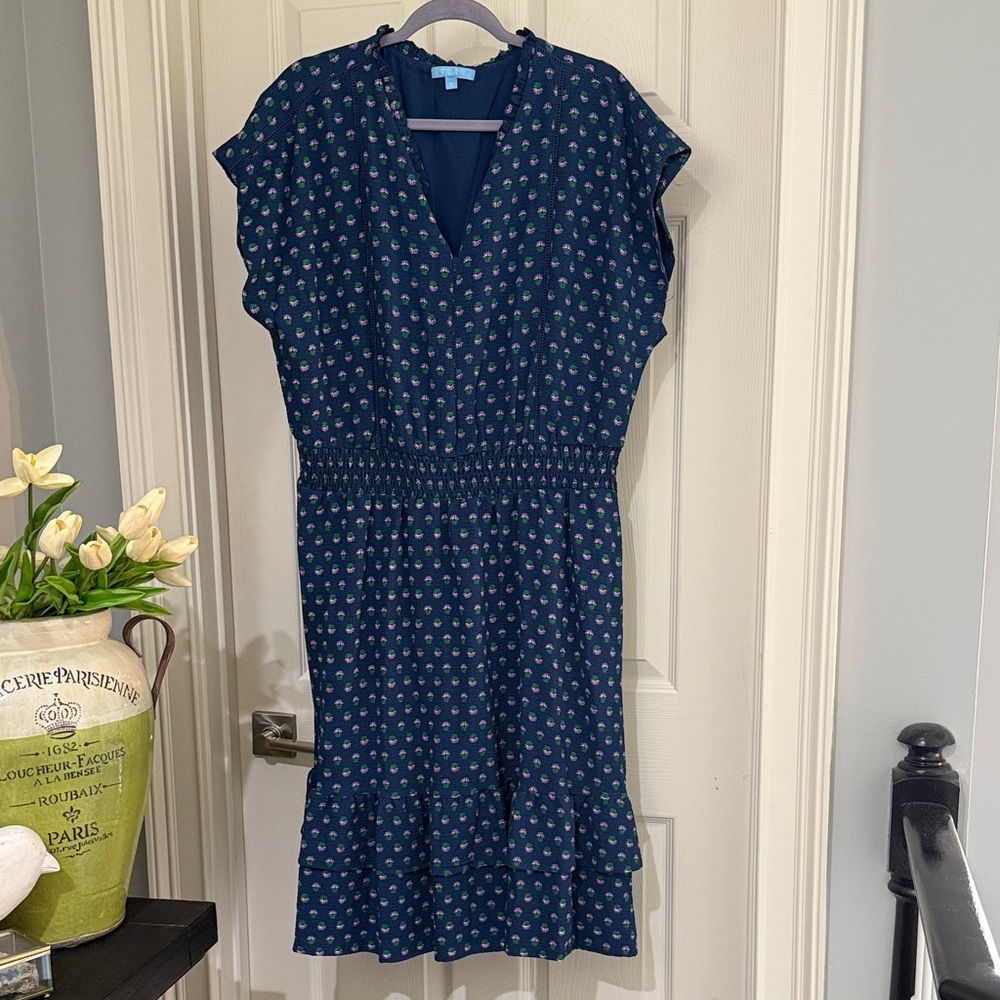 Draper James Blue Floral Midi Dress